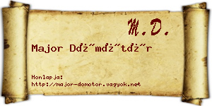 Major Dömötör névjegykártya